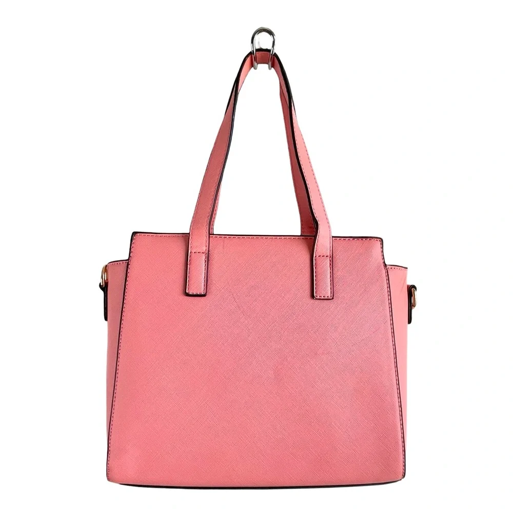 Montana West Pink Faux Leather Handbag Shoulder Satchel - Picture 2 of 10